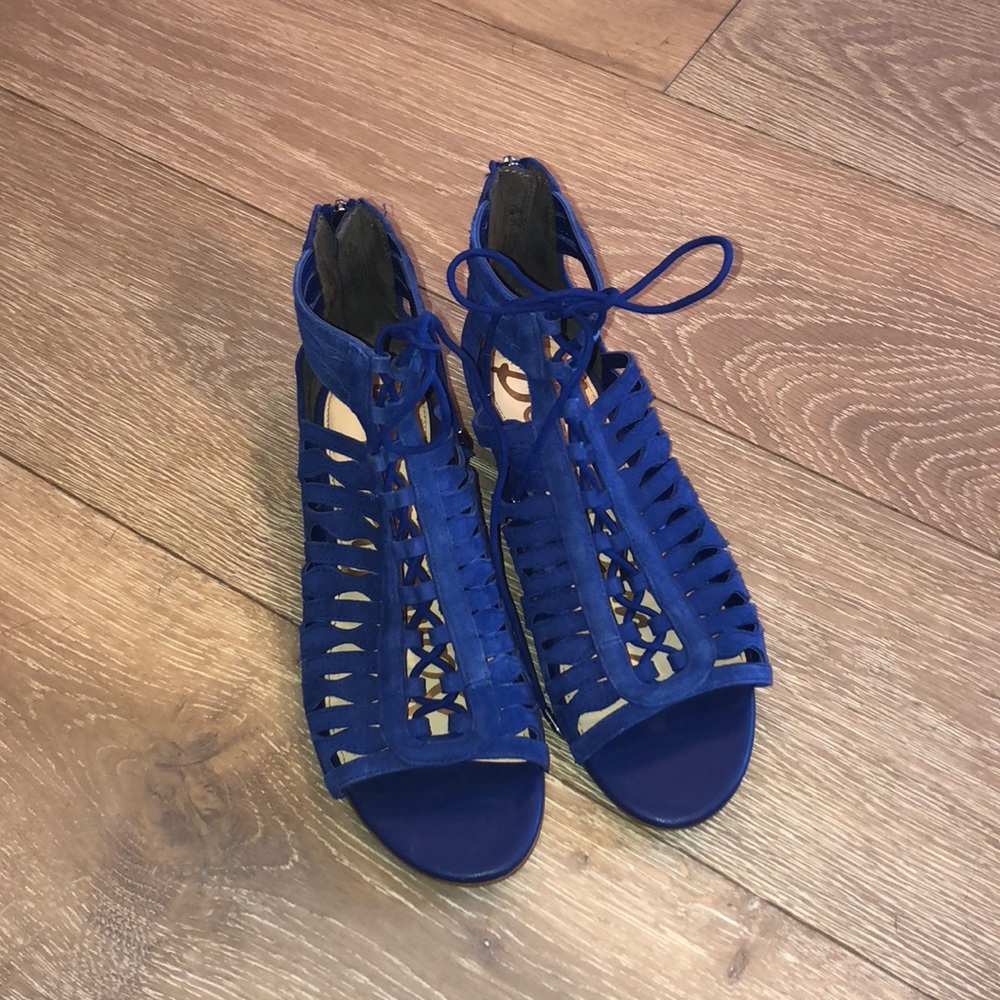fancy blue sandals